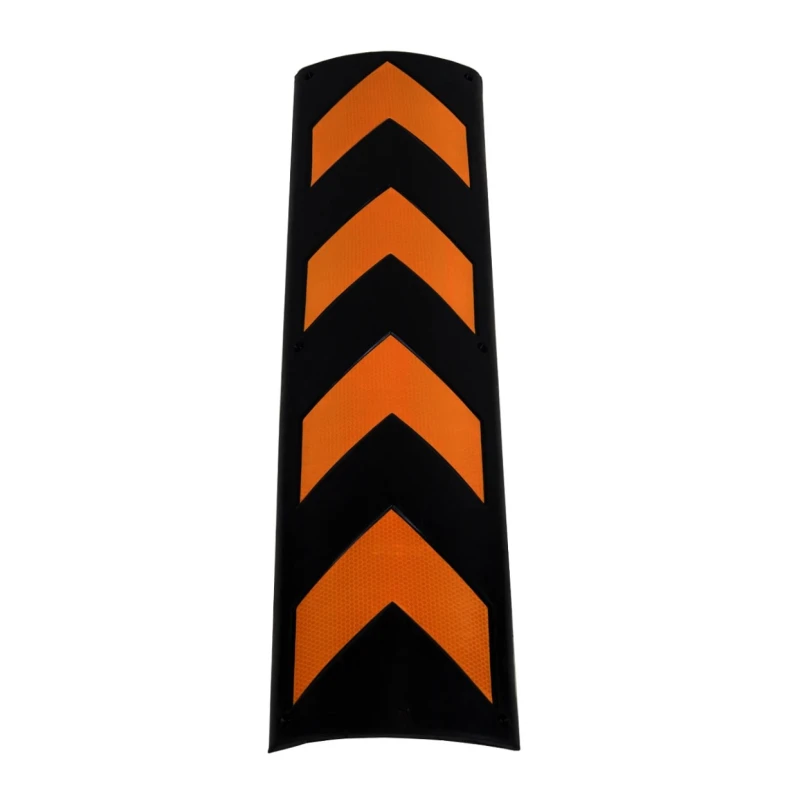 RS PRO Black Yellow Reflective Chevron Rubber Impact Protector 800mm x 220mm 221-7886