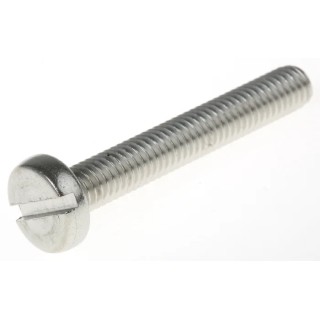 RS PRO Slot Pan Head Stainless Steel Machine Screw M6 40 mm Length A2 Grade 130-707