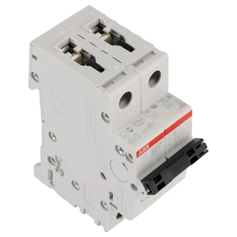ABB System Pro M Compact S200M Miniature Circuit Breaker, 2-Pole, 63A, Type B, 440V AC, 125V DC 2CDS272001R0635 S202M-B63