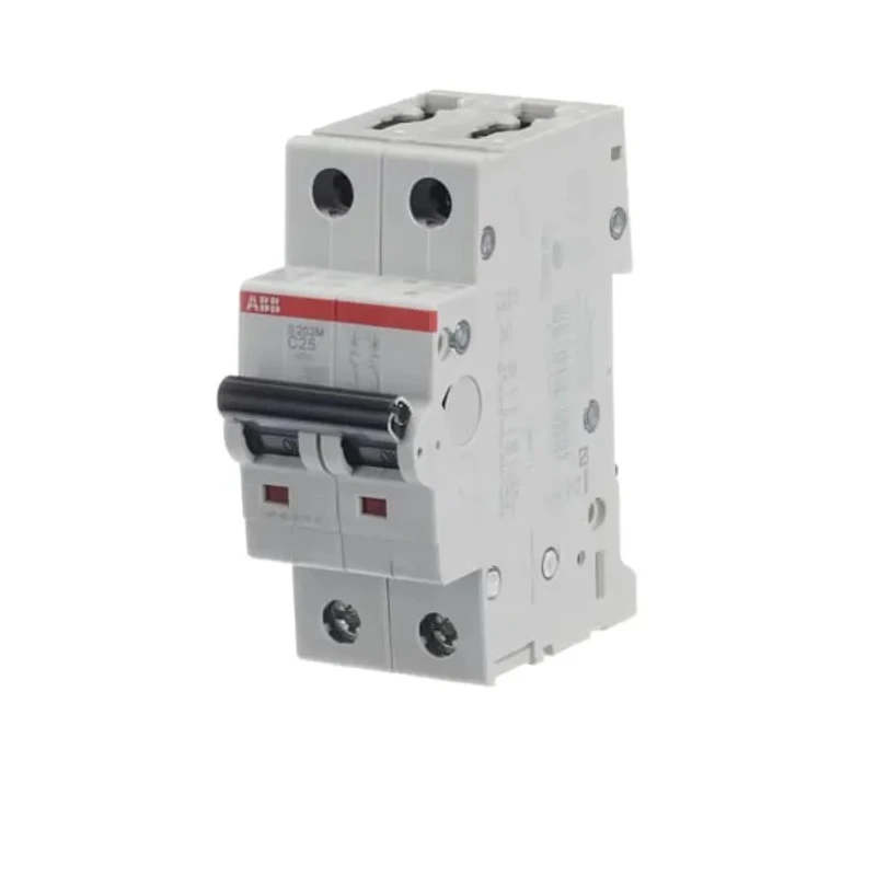 ABB System Pro M Compact Miniature Circuit Breaker 2 Poles 25A Type C 440V AC 125V DC 10 kA 2CDS272001R0254 S202M-C25