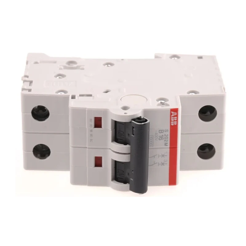 ABB Miniature Circuit Breaker 2-Pole, 16A Current Rating, Type B Tripping, 440V AC / 125V DC, 10kA 2CDS272001R0165 S202M-B16