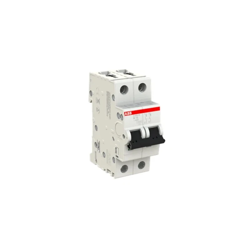 ABB Miniature Circuit Breaker 2-Pole, 16A Current Rating, Type B Tripping, 440V AC / 125V DC, 10kA 2CDS272001R0165 S202M-B16