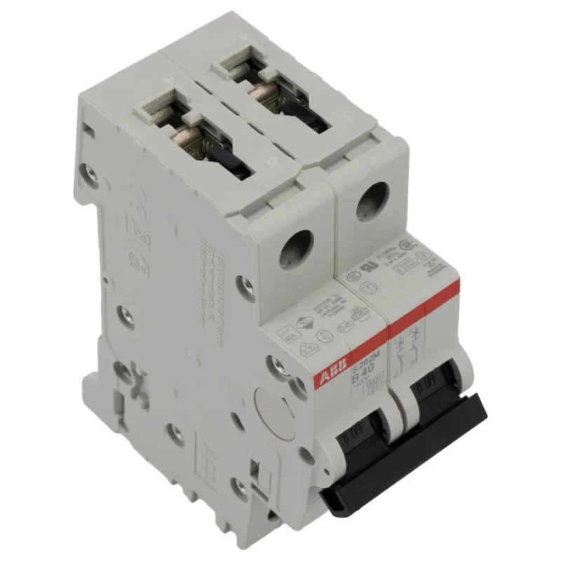 ABB System Pro M Compact S200M Miniature Circuit Breaker, 2-Pole, 40A, Type B, 440V AC, 125V DC 2CDS272001R0405 S202M-B40