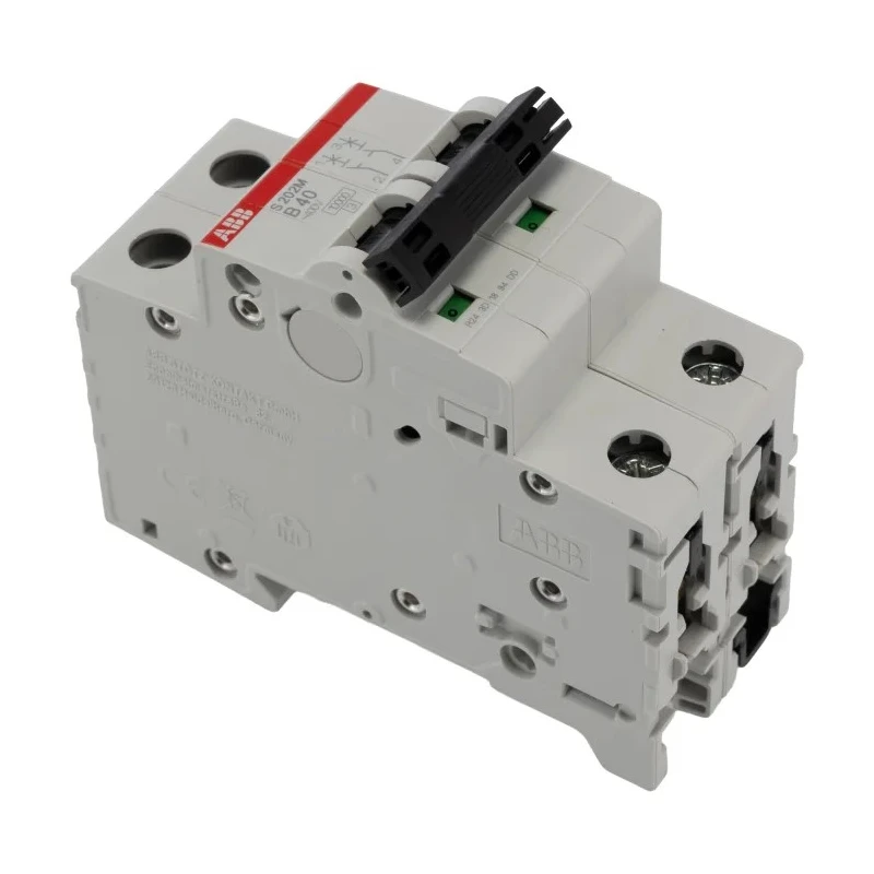 ABB System Pro M Compact S200M Miniature Circuit Breaker, 2-Pole, 40A, Type B, 440V AC, 125V DC 2CDS272001R0405 S202M-B40