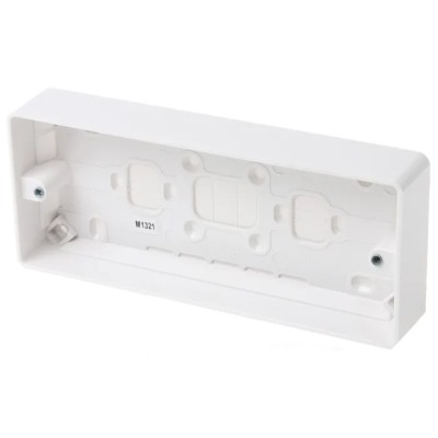 MK Electric Logic Plus White Gloss Moulded Back Box Surface Flush Mount 3 Gangs 87mm x 87mm x 30mm K2153 WHI