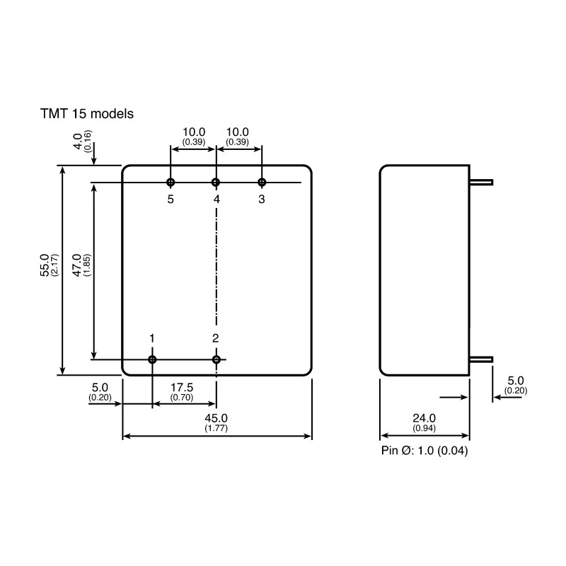 TRACOPOWER Switching Power Supply 12V DC 15W, 264V AC, PCB Mount TMT 15112