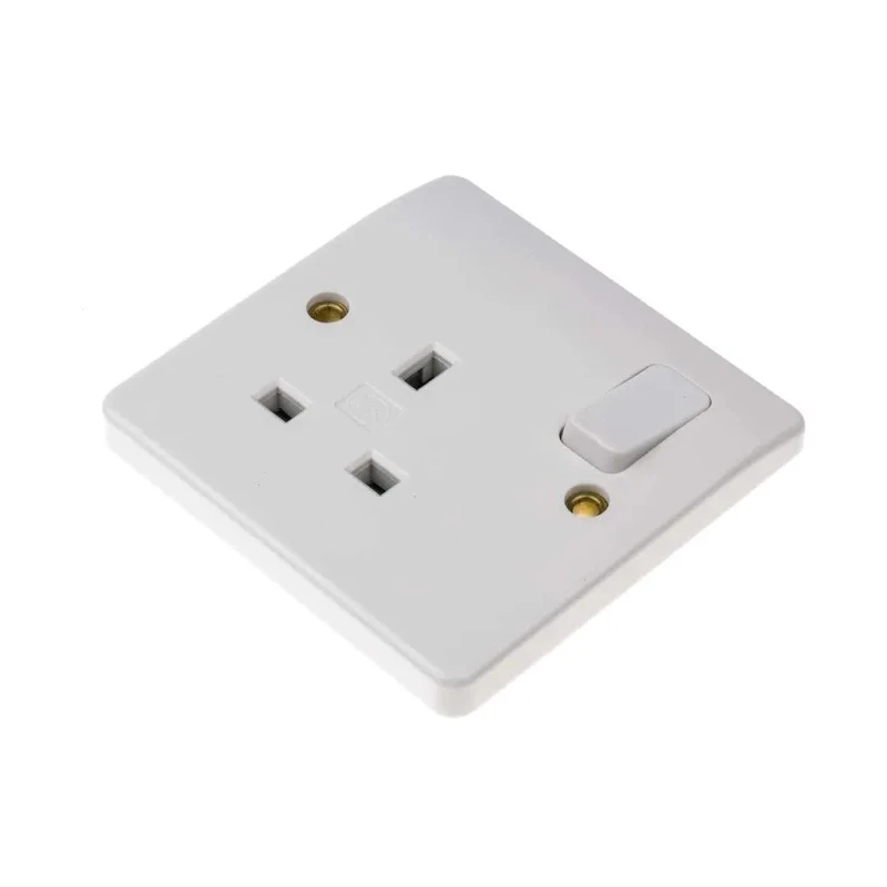 MK Electric 13A White 1 Gang Plug Socket Logic Plus Indoor Type G British K2757 WHI
