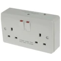 MK Electric 13A White 2 Gang Flush Mount Plug Socket Logic Plus Type G K1816 WHI