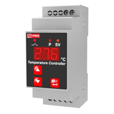 RS PRO ESM DIN Rail On-Off Temperature Controller 1 Input, 1 Output Relay, 24V On-Off 222-8120