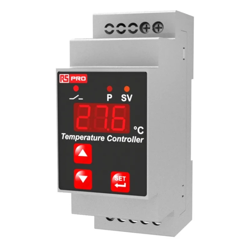 RS PRO ESM DIN Rail On-Off Temperature Controller 1 Input, 1 Output Relay, 24V On-Off 222-8120