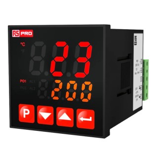 RS PRO ECO Panel Mount PID Temperature Controller 2 Input, 3 Output Relay, SSR 240V 222-8114