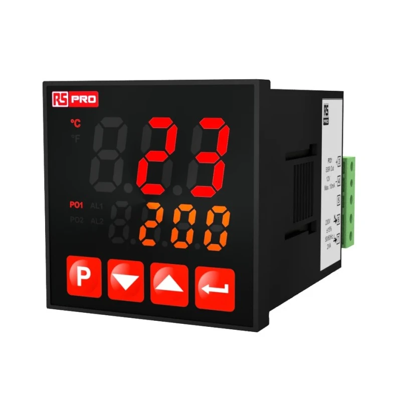 RS PRO ECO Panel Mount PID Temperature Controller 2 Input, 3 Output Relay, SSR 240V 222-8114