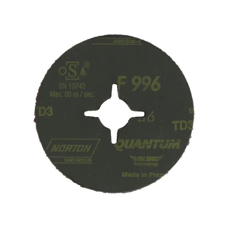 Norton SG Ceramic Abrasive Disc Plain Disc with Slotted Hole 115 mm 36 Grit 66623327494