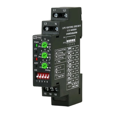 RS PRO Phase/Voltage Monitoring Relay 3 Phase SPDT DIN Rail Mount 415 V AC 5 A 223-7792