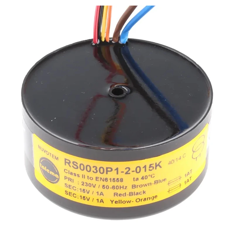 Nuvotem Talema 230 V ac 2 x 15 V ac Toroidal Transformer 2 Output 30 VA 50-60 Hz Model 0030P1-2-015K