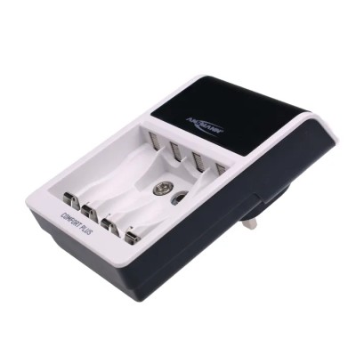 Ansmann Battery Charger for NiMH 1.2V, 8.4V, 9V Batteries 650mA Output Current UK Plug 4 Slots 1001-0094-44-520