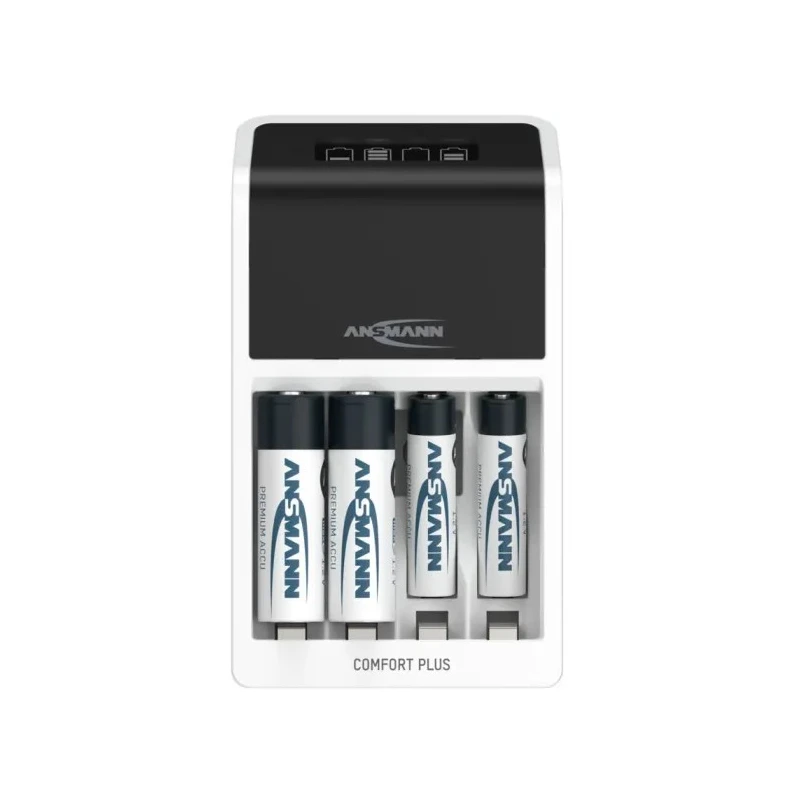 Ansmann Battery Charger for NiMH 1.2V, 8.4V, 9V Batteries 650mA Output Current UK Plug 4 Slots 1001-0094-44-520