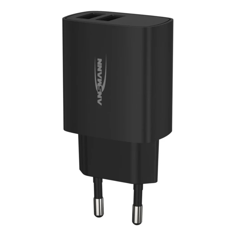 Ansmann 2 Output USB Linear Power Supply AC/DC Adapter EU Plug 5V DC Output 12W 2.4A 1001-0106-520