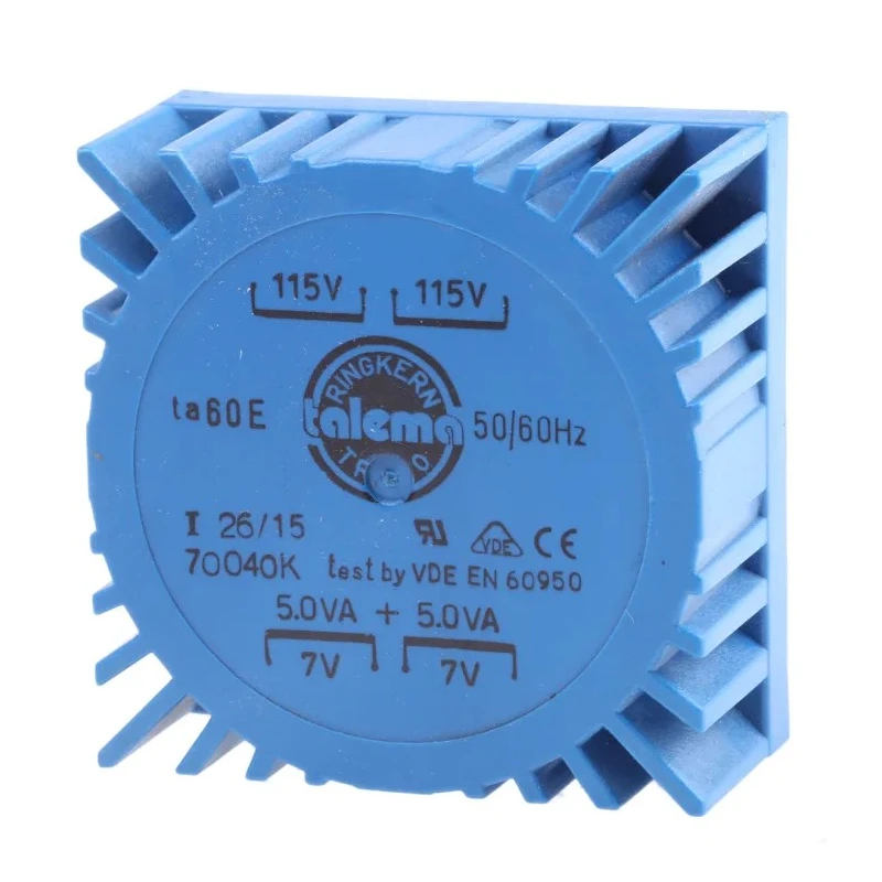 Nuvotem Talema Toroidal Transformer 230 V AC Primary, 2 x 7 V AC Secondary, 10 VA Power, Dual Primary Winding, PCB 70040K