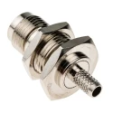 Telegartner RS PRO 50 Ω Bulkhead Mount Female TNC Coaxial Connector Straight Body Crimp 136-847