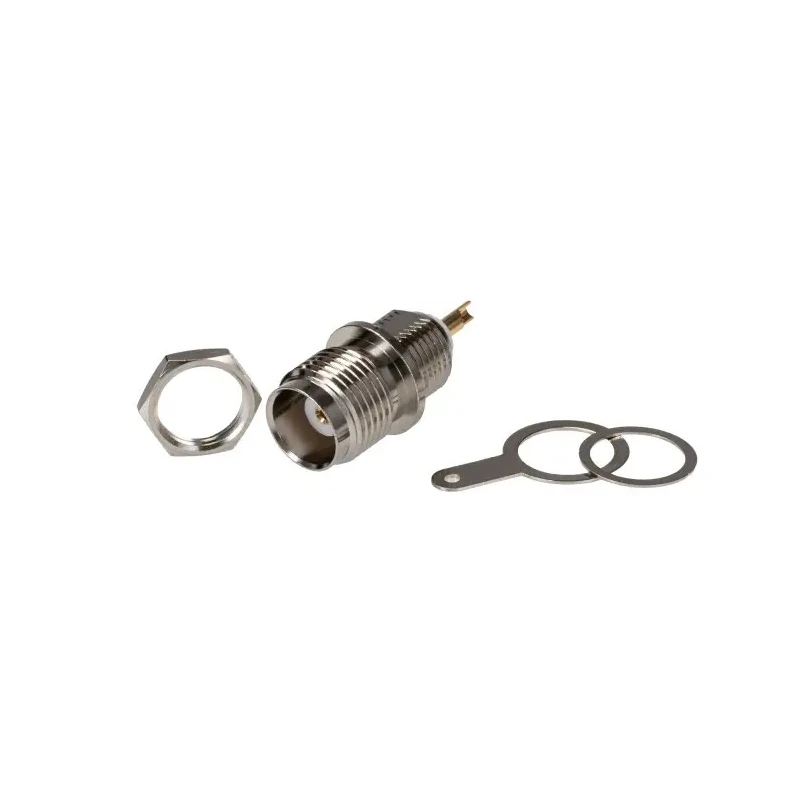 Telegartner TNC Series Coaxial Connector Bulkhead Mount Female, 50 Ω, Straight Body Solder Termination 136-875