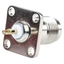RS PRO TNC Series Coaxial Connector Panel Mount Female TNC, 50 Ω, Straight Body Solder 136-954