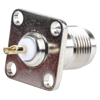 RS PRO TNC Series Coaxial Connector Panel Mount Female TNC, 50 Ω, Straight Body Solder 136-954