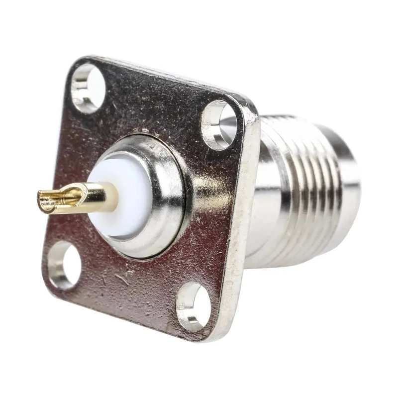 RS PRO TNC Series Coaxial Connector Panel Mount Female TNC, 50 Ω, Straight Body Solder 136-954