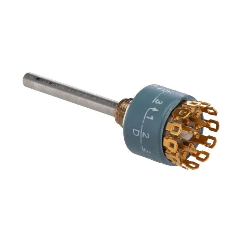 Elma Type 01 3 Position Rotary Selector Switch 2A Nickel Silver Housing 42V dc 30° Angle of Throw 01-1433
