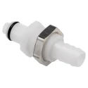 Colder Products Hose Connector 9.53 mm ID Threaded Body Acetal White Material 8.3 bar Pressure PLCD42006
