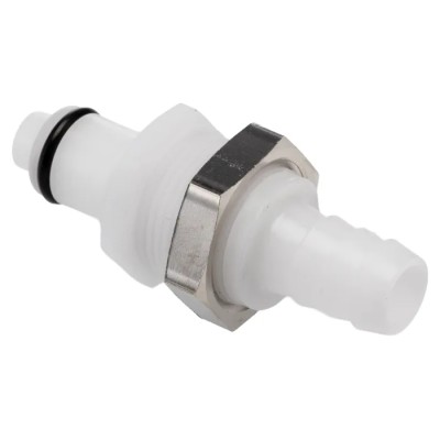 Colder Products Hose Connector 9.53 mm ID Threaded Body Acetal White Material 8.3 bar Pressure PLCD42006