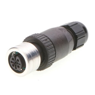 Brad from Molex Circular Connector Cable Socket, Female, 5 Contacts, M12 Connector, IP69K, Gold Plated Brass 1200850012