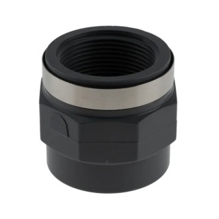Georg Fischer Plastic Pipe Fitting Straight 1-1/2 in Rp Female Socket ABS 69mm Length 729911010