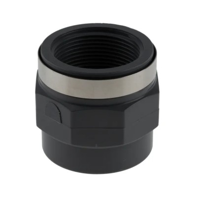 Georg Fischer Plastic Pipe Fitting Straight 1-1/2 in Rp Female Socket ABS 69mm Length 729911010