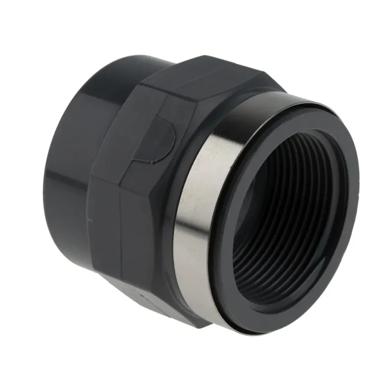 Georg Fischer Plastic Pipe Fitting Straight 1-1/2 in Rp Female Socket ABS 69mm Length 729911010