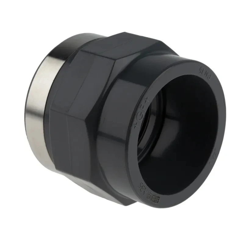 Georg Fischer Plastic Pipe Fitting Straight 1-1/2 in Rp Female Socket ABS 69mm Length 729911010