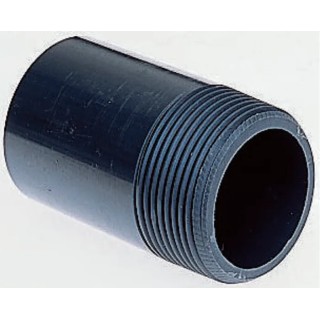 Georg Fischer Plastic Pipe Fitting Straight Nipple ABS 1-1/4 in Male to Female 75mm Length 729913909