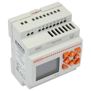 Lovato LRD Series PLC CPU, 8-Input Digital and Analogue with 4 Relay Outputs LRD12RD024