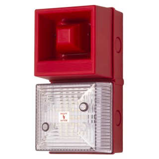 Clifford & Snell YL40 Series Clear Beacon-Sounder Combination, IP65, 24V, 108 dB, LED Electronic Sounder 