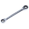 Facom Ratchet Ring Spanner Double Ended 8 x 9 mm, 128 mm Overall Length Satin Chrome Finish 64.8X9