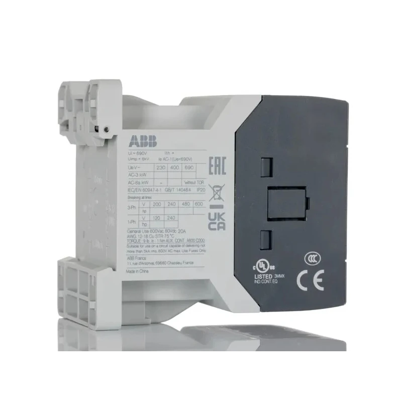 ABB Contactor 24V Coil 3-Pole 22A 2.2kW Motor Control with 1 NO Auxiliary Contact 1SBL101001R2010 AS09-30-10-20