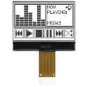 Midas Graphic LED LCD Monochrome Display White on White 128 x 64 Resolution MCCOG128064B12W-FPTLW