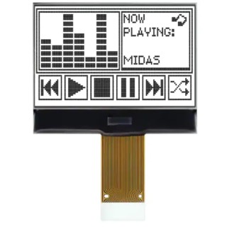 Midas Graphic LED LCD Monochrome Display White on White 128 x 64 Resolution MCCOG128064B12W-FPTLW