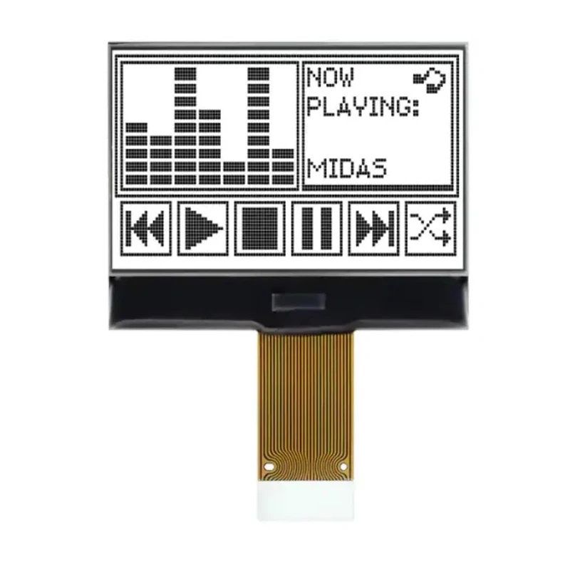 Midas Graphic LED LCD Monochrome Display White on White 128 x 64 Resolution MCCOG128064B12W-FPTLW