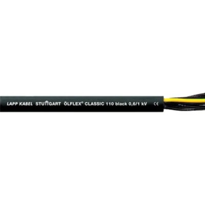 Lapp ÖLFLEX CLASSIC 110 YY Control Cable, 5 Cores 16 AWG, Unscreened, 50 m Length, Black Polyvinyl Chloride Sheath 1120311