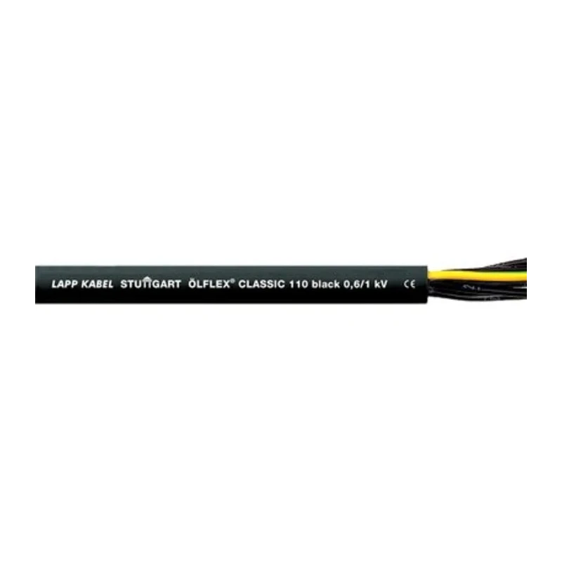 Lapp ÖLFLEX CLASSIC 110 YY Control Cable, 5 Cores 16 AWG, Unscreened, 50 m Length, Black Polyvinyl Chloride Sheath 1120311