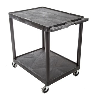 RS PRO Medium Duty 2 Shelf Polyethylene Rubber Trolley, 885 mm Length, 180 kg Load Capacity, Model 225-6003