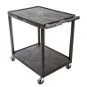 RS PRO Medium Duty 2 Shelf Polyethylene Rubber Trolley, 885 mm Length, 180 kg Load Capacity, Model 225-6003