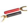 Staubli Insulated Crimp Spade Connector 4 mm Stud Size Black and Red Gold Plated Brass Contact 23.0440-22 23.0440-21