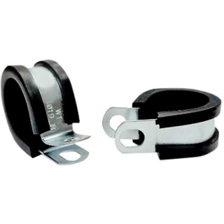 RS PRO Steel P-Clip 10 mm Closed Inside Diameter, Zinc Coating, Black Finish 226-9001
